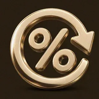 Gold percent symbol — Red Lion