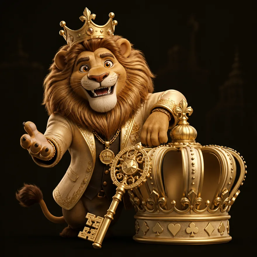 Royal crown and key — Red Lion