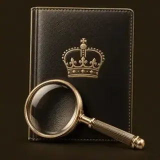 Passport magnifying glass — Red Lion