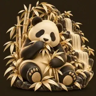 Panda eating bamboo — Red Lion